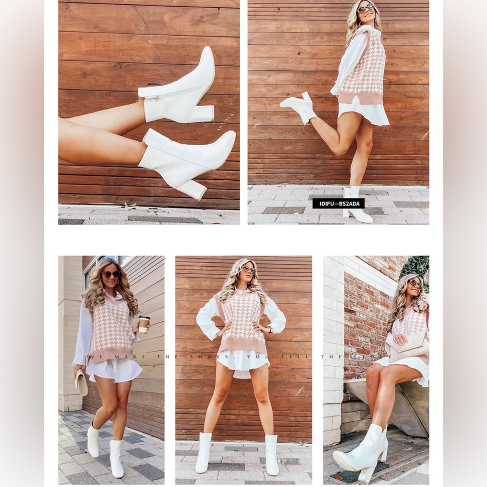 White Ankle Boots size 7